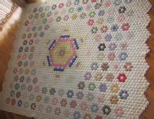 Antique Quilt ~ YO-YO Hand Stitched Antique Quilt - textile