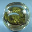 FAMOUS FACE Paperweight - Antique Faceted Crystal Glass