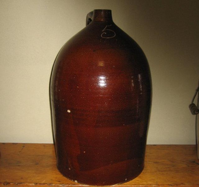 BENNINGTON Stoneware Crock Jug Five gal - Antique Country Pottery