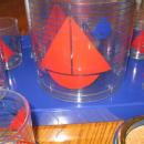 SAIL Boat Nautical Beverage Set - Acrylic Water Glasses Ice Bucket and Serving Tray