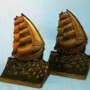 Bradley & Hubbard SAILING SHIP Cast Iron Bookends - Metalware