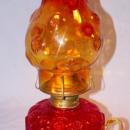 Amberina Moon & Stars Glass Oil Lamp - Fine Art & Lamps