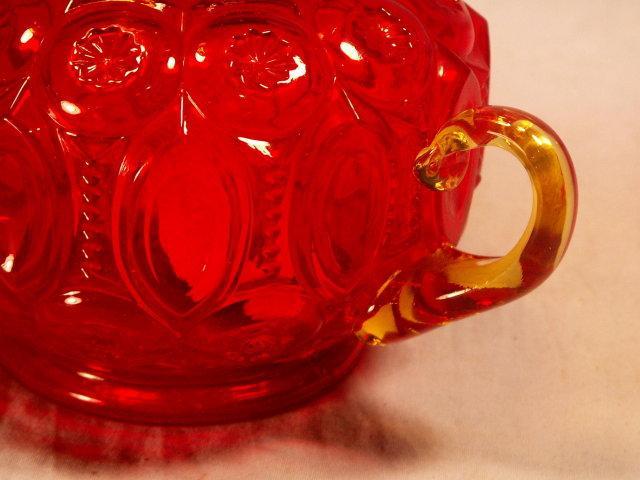 Amberina Moon & Stars Glass Oil Lamp - Fine Art & Lamps
