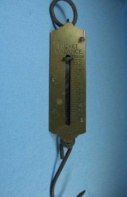 Brass POCKET SCALE Antique - Czech metalware tool