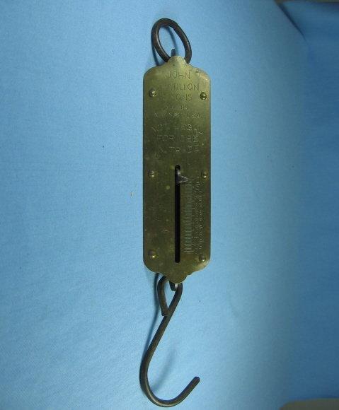 Brass 50# Spring Scale Antique by John Chatillon & Sons * metalware tool