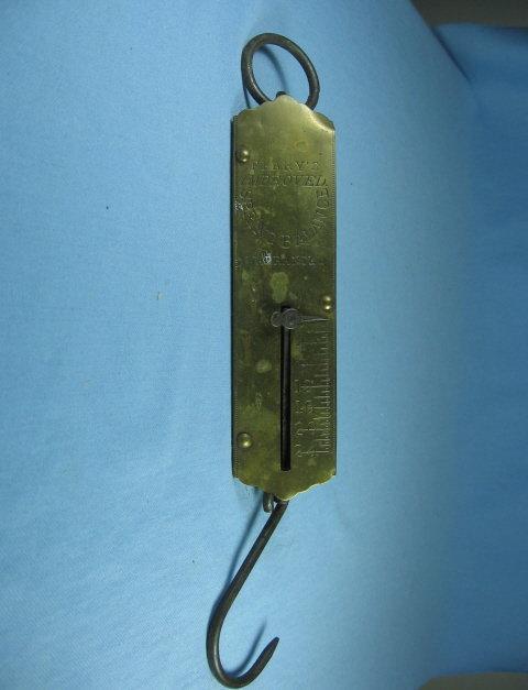Brass 50# Spring Scale Antique by John Chatillon & Sons * metalware tool