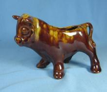 Yellow ware COW Planter - Vintage Pottery Porcelain