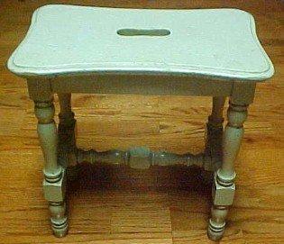 Green Stool Painted Knock Down - Furniture
