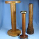 Thread SPOOL Group - Antique Wooden Textile Thread spools