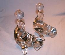 NEW MARTINSVILLE Clear Glass SEAL Bookends