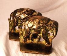Black ELEPHANT Cast Iron Bookends - Metalware