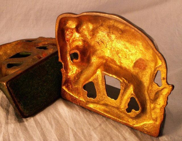 Black ELEPHANT Cast Iron Bookends - Metalware