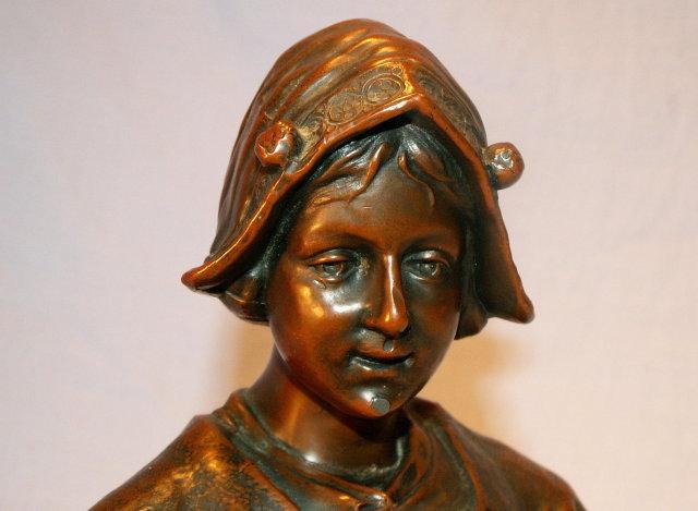 Bronze Coated DUTCH BOY & GIRL Bookends - Metalware