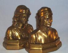 Gold Finished DANTE & BEATRICE Bookends - Metalware