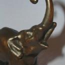 One ELEPHANT CHARGE Bronze Clad Bookend - Metalware