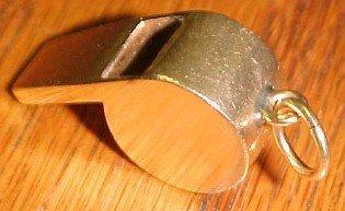 14K GOLD Whistle Pendant - Jewelry Vintage