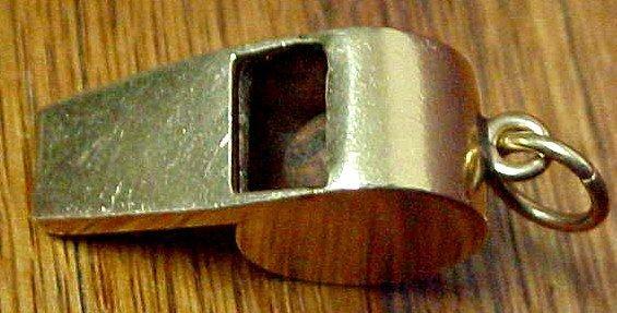 14K GOLD Whistle Pendant - Jewelry Vintage