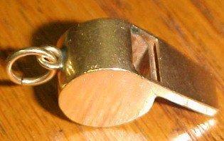 14K GOLD Whistle Pendant - Jewelry Vintage