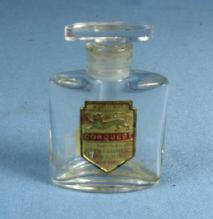 CONQUEST Perfume Bottle - Vintage miniature Blown Glass