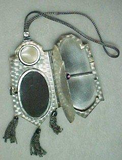 Old Sterling Purse with Amethyst Stone - Silver