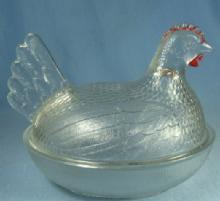 HEN on NEST - Indiana Clear Glass Chicken Candy Dish