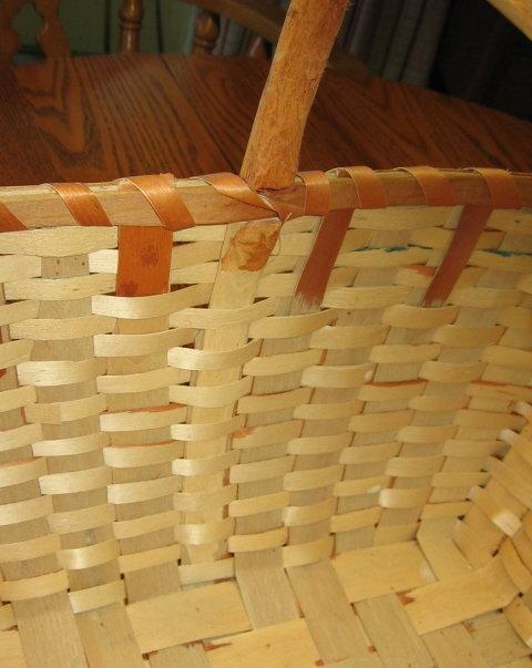 1930's Handled Arm Basket Splint Wood Native American Indian Woven Basket - Antique Ethnographic