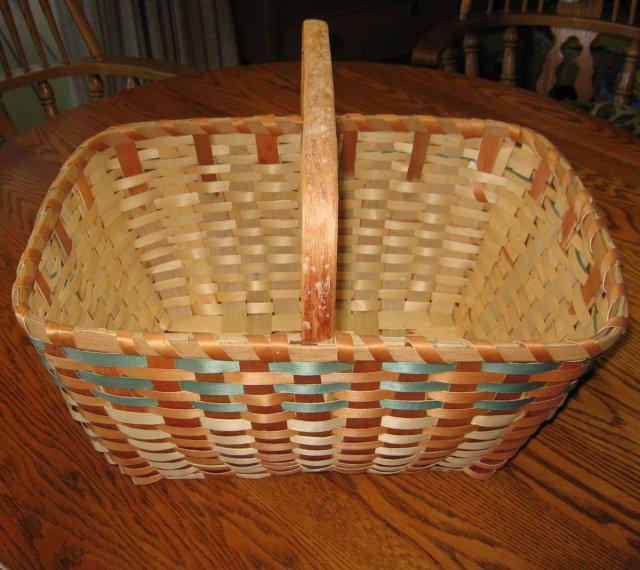 1930's Basket Splint Ash Wood Native American Indian Woven Basket - Antique Ethnographic