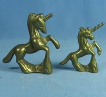 Brass UNICORN Horse Paperweight or Toy - Vintage metalware