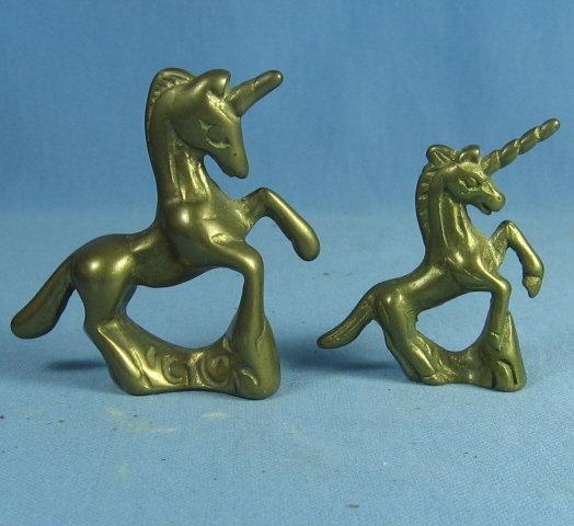 Brass UNICORN Horse Paperweight or Toy - Vintage metalware