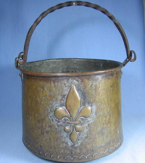 Hand Forged Hammered Brass Kettle - Antique 1700's metalware