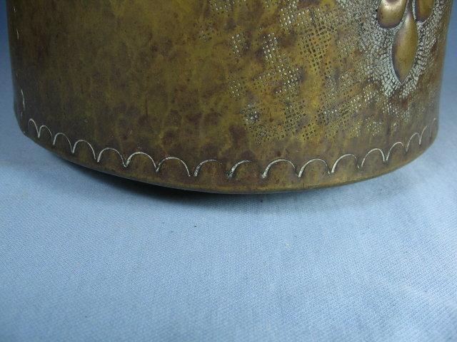 Hand Forged Hammered Brass Kettle - Antique 1700's metalware