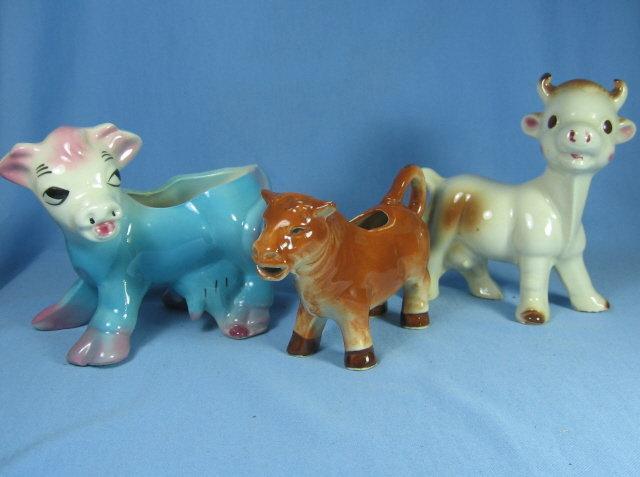 COW Group Creamer * Figurine * Planter *Vintage Pottery