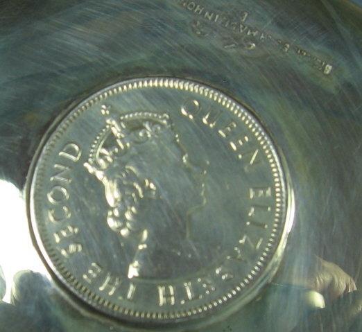Hong Kong SILVER DOLLAR Dish - 1974 Coin