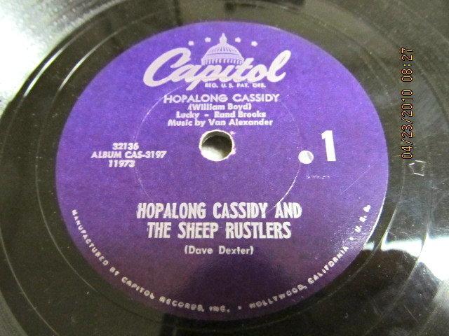 HOPALONG CASSIDY + THE SHEEP RUSTLERS Record - Music