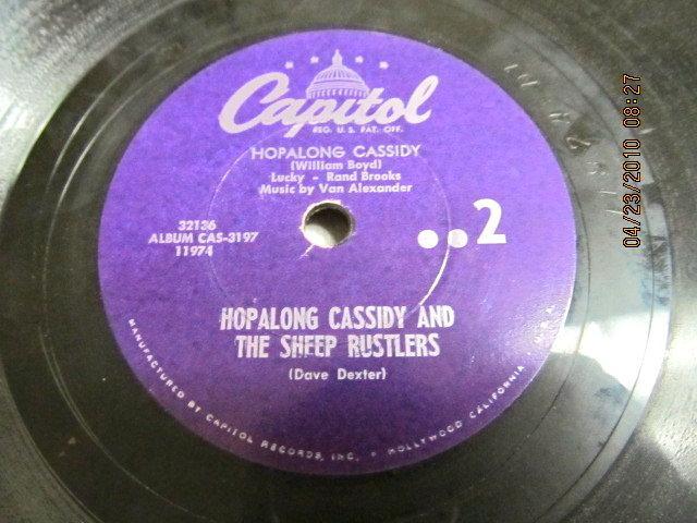 HOPALONG CASSIDY + THE SHEEP RUSTLERS Record - Music