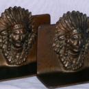 INDIAN CHIEF Cast Iron Bookends - Metalware