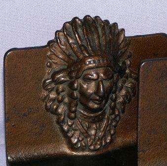 INDIAN CHIEF Cast Iron Bookends - Metalware