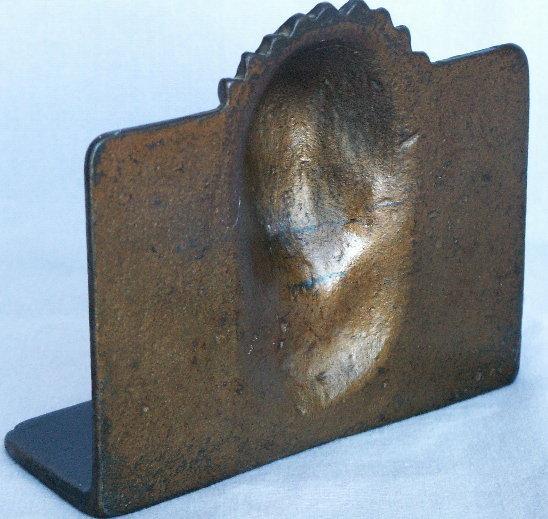 INDIAN CHIEF Cast Iron Bookends - Metalware