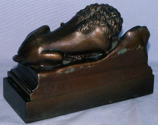 LION OF LUCERNE Cast Iron Bookends - Metalware