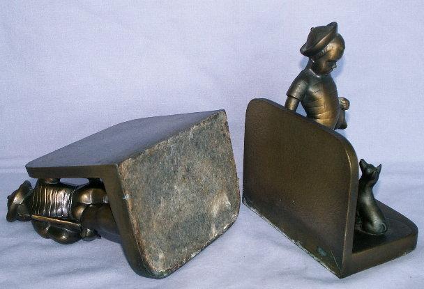 Frankart SAILOR BOY AND DOG Cast Metal Bookends - Metalware