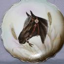 German HORSE Image Porcelain Hanging Plate