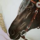 German HORSE Image Porcelain Hanging Plate