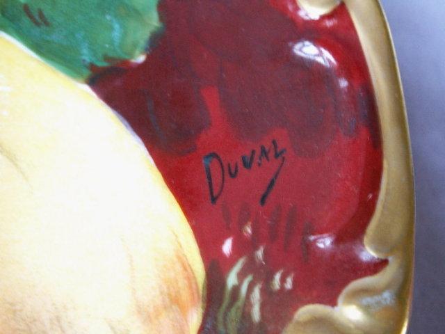 Artist Signed LIMOGES Porcelain Fruit Hanging Plate