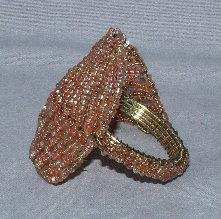 Set of Pink Glass Bead Napkin Holders in Original Box - Misc.