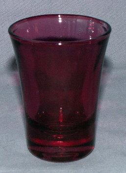 Six Cranberry Whiskey Glasses in Metal Carrier - Metalware