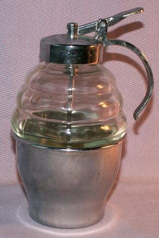 Unique Clear Glass and Metal SYRUP DISPENSER - Metalware