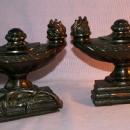 Cast Metal OIL LAMP Bookends - Metalware