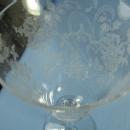 Elegant Etched Glass STEMWARE Group - Four (4) WINE GLASSES