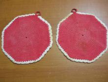 Hand Crochet POTHOLDERS Hot Pad Textiles