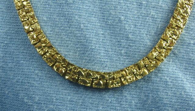 Goldtone NUGGET 23 inch Necklace - Vintage Costume Jewelry